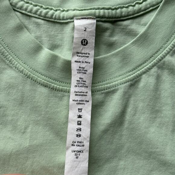 Lululemon All Yours Crop Tank Top Women's 2 Light Green Pima Sleeveless Athletic - Picture 4 of 9
